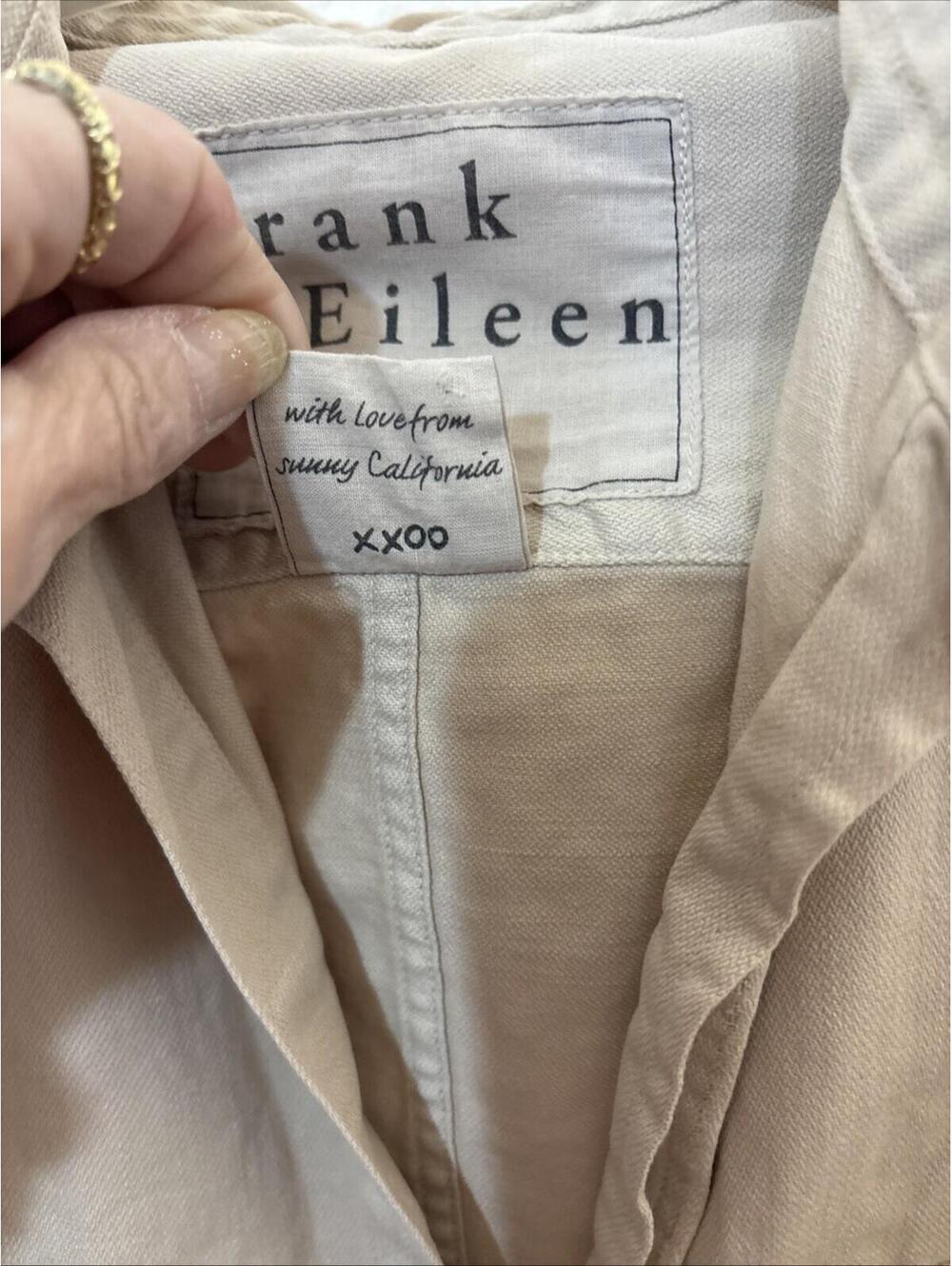 Frank & Eileen Barry Tan Distressed Button Down Long Sleeve Shirt Med - Picture 3 of 8